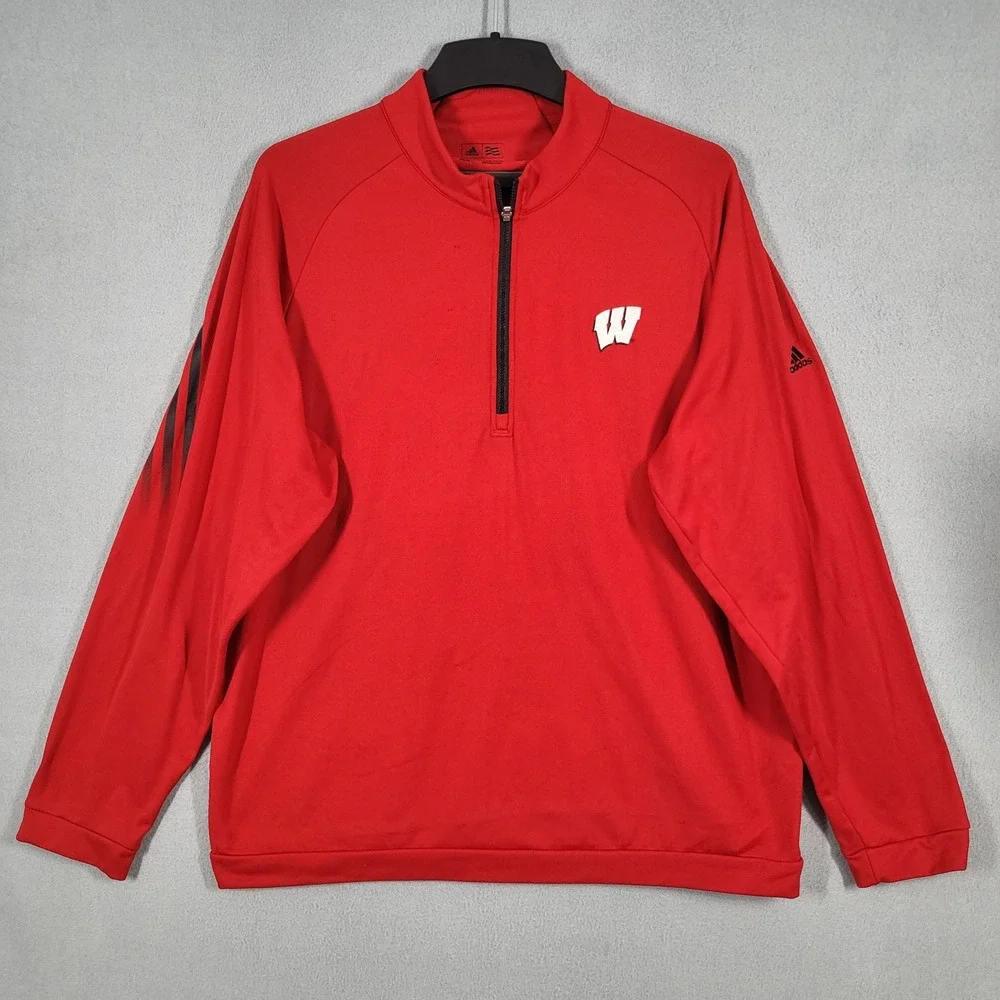 Adidas Pullover Men's XL Red Wisconsin Badgers Athletic‎ Performance Sweatshirt